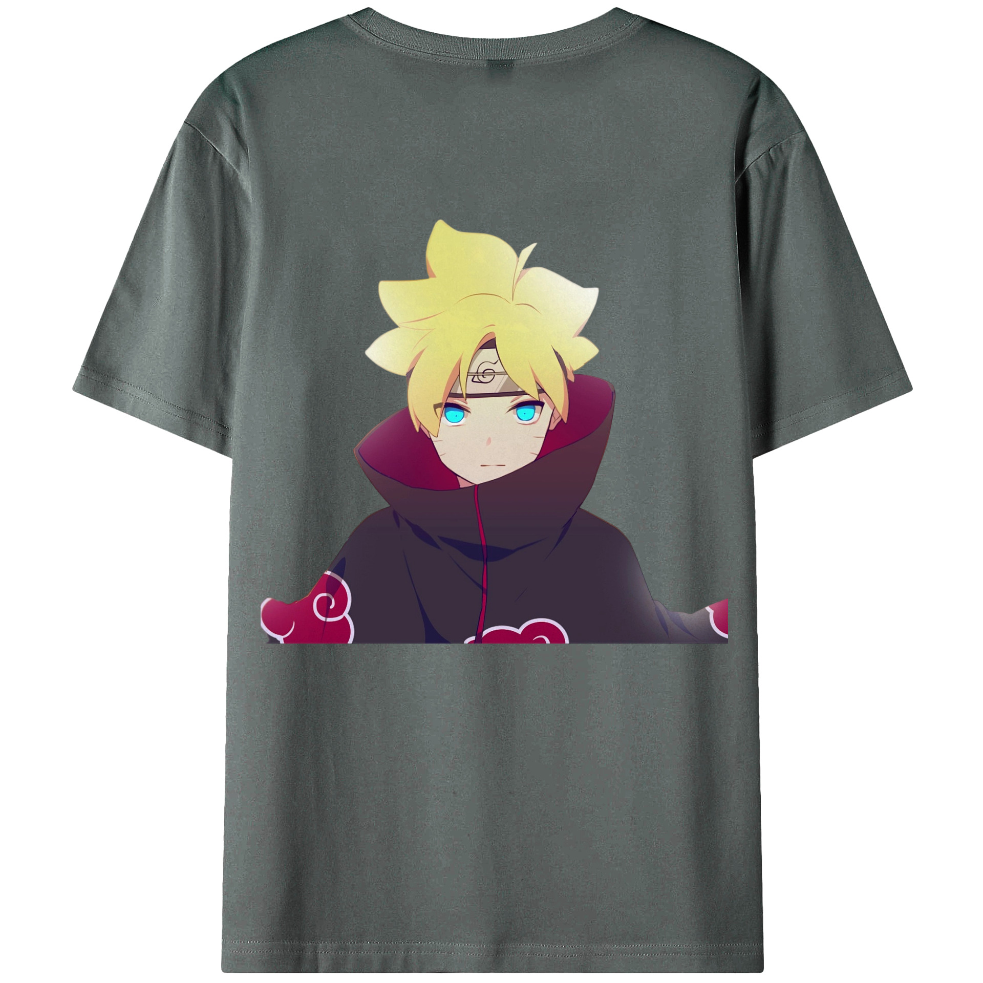 （画像用） NARUTO -ナルト- うずまき ボルト Uzumaki Boruto 綿100％ メンズ半袖Tシャツ（バックプリント） 通気性